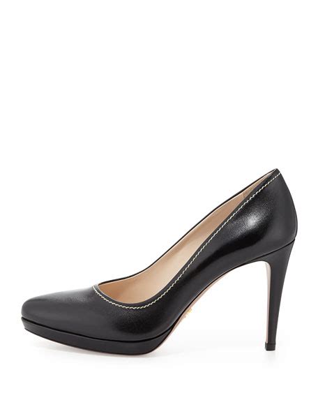 prada almond toe pump black|Prada Almond Toe Heels for Women .